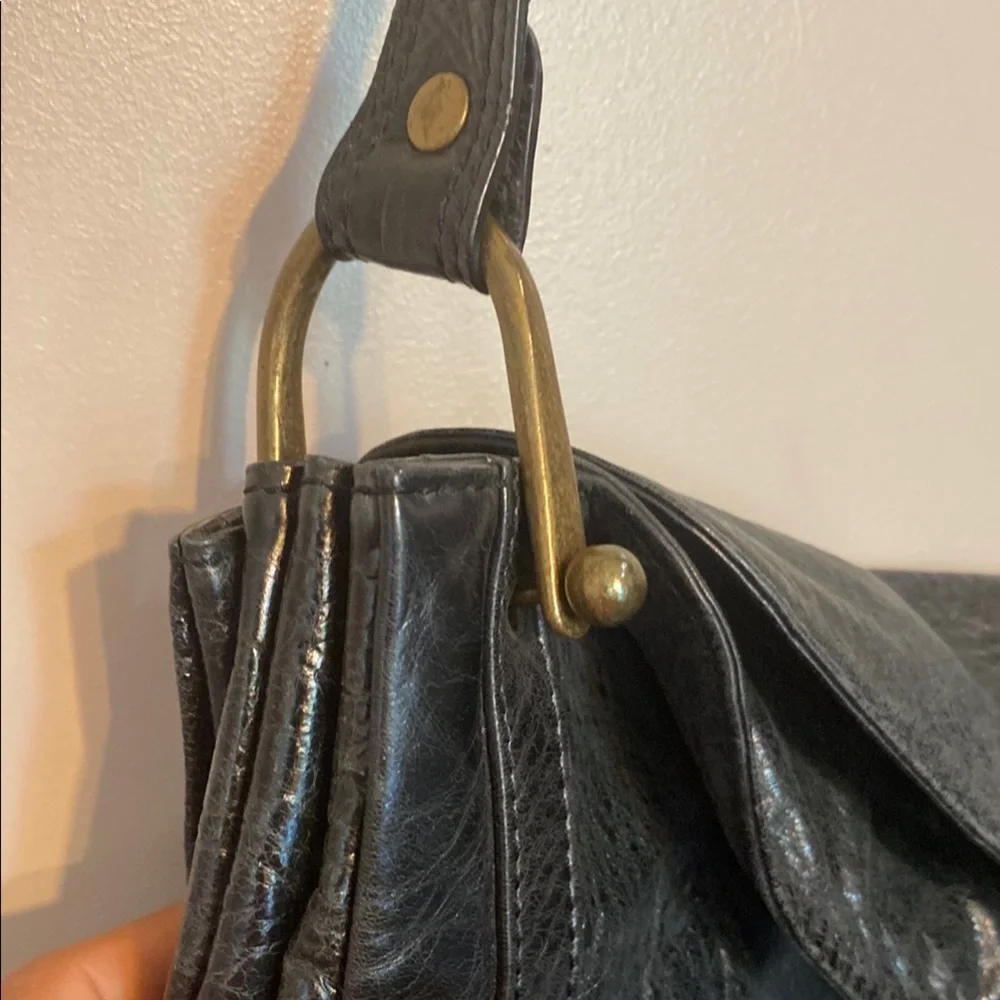 Stefanel Black Leather Shoulder Bag